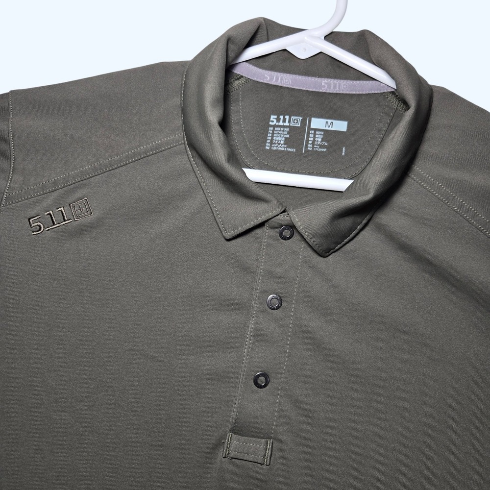5.11 Tactical Paramount Polo Shirt Ranger Olive Green Mens Medium 41221-186
